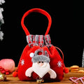 Christmas fabric gift bags with drawstring – reusable festive bags in various designs
