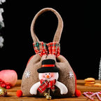 Christmas fabric gift bags with drawstring – reusable festive bags in various designs