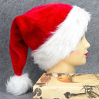 Christmas Hat Soft Fleece Faux Fur Trim