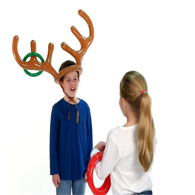Christmas inflatable reindeer antler ring toss game