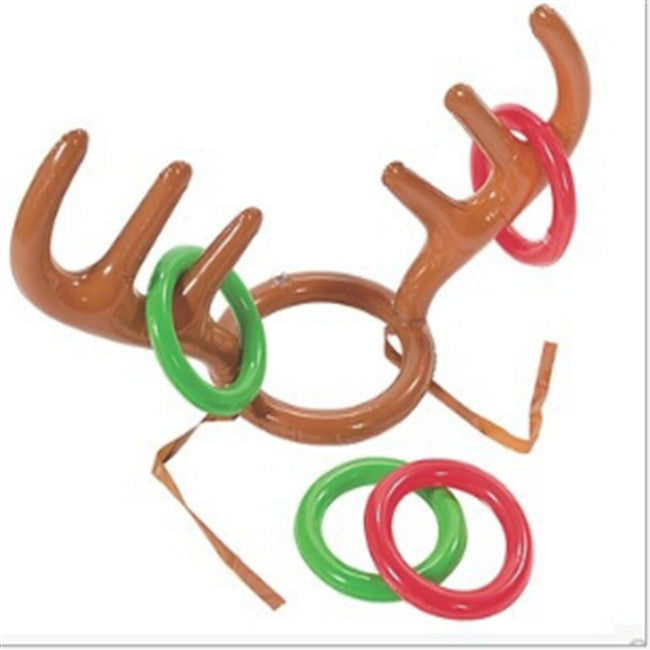 Christmas inflatable reindeer antler ring toss game