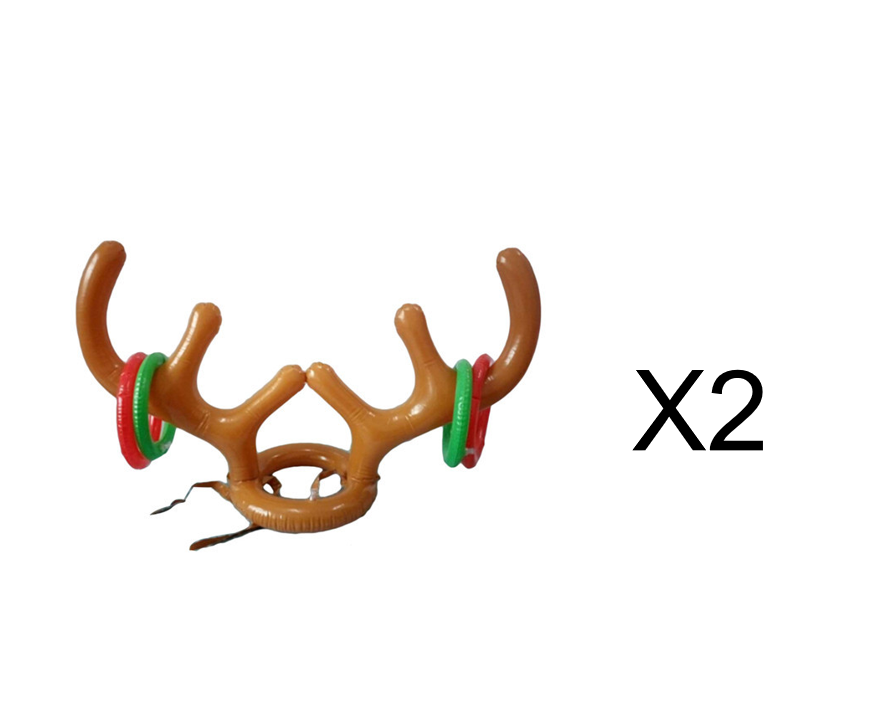 Christmas inflatable reindeer antler ring toss game