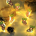 Christmas LED String Lights with Santa, Reindeer & Snowman Decorations