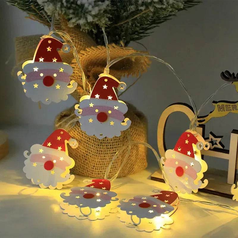 Christmas LED String Lights with Santa, Reindeer & Snowman Decorations