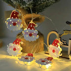 Christmas LED String Lights with Santa, Reindeer & Snowman Decorations