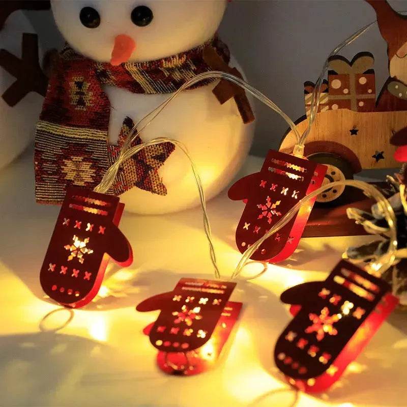 Christmas LED String Lights with Santa, Reindeer & Snowman Decorations