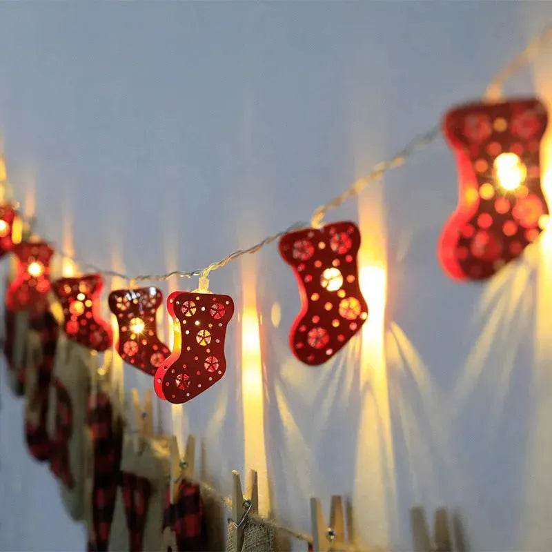Christmas LED String Lights with Santa, Reindeer & Snowman Decorations