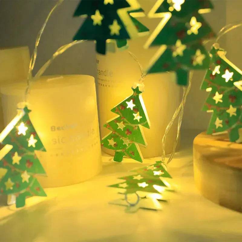 Christmas LED String Lights with Santa, Reindeer & Snowman Decorations