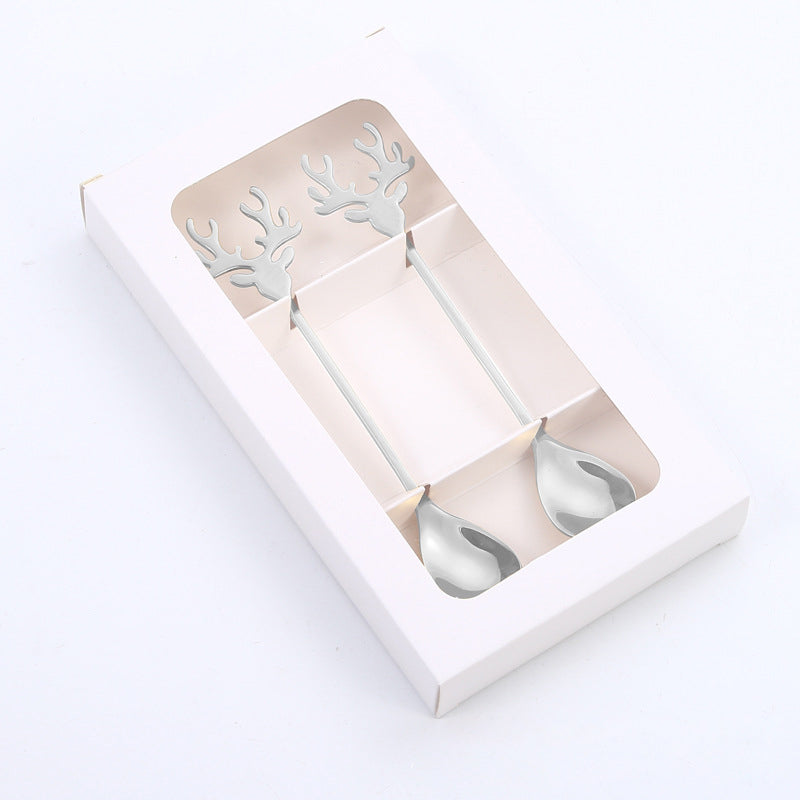 Christmas Metal Spoon & Fork Gift Set – Festive Cutlery for Home