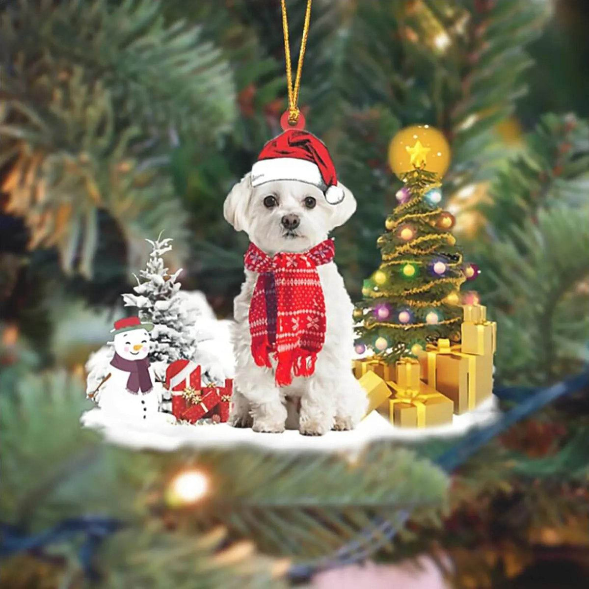 Christmas Puppy Tree Decoration with Lights