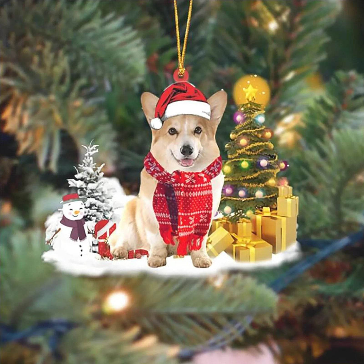 Christmas Puppy Tree Decoration with Lights