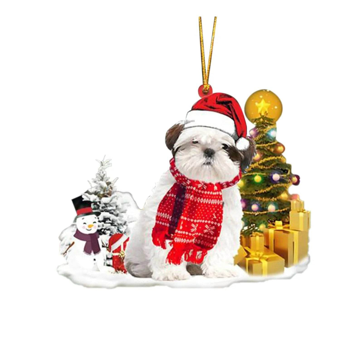Christmas Puppy Tree Decoration with Lights
