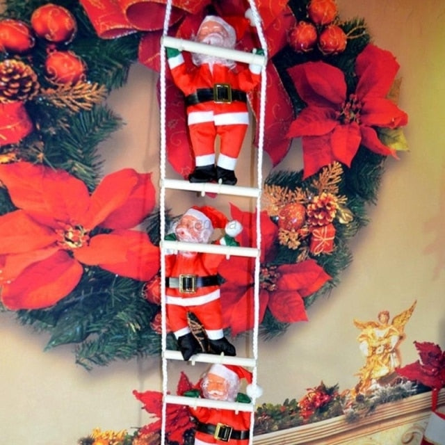 Christmas Santa Claus Climbing Ladder Decoration