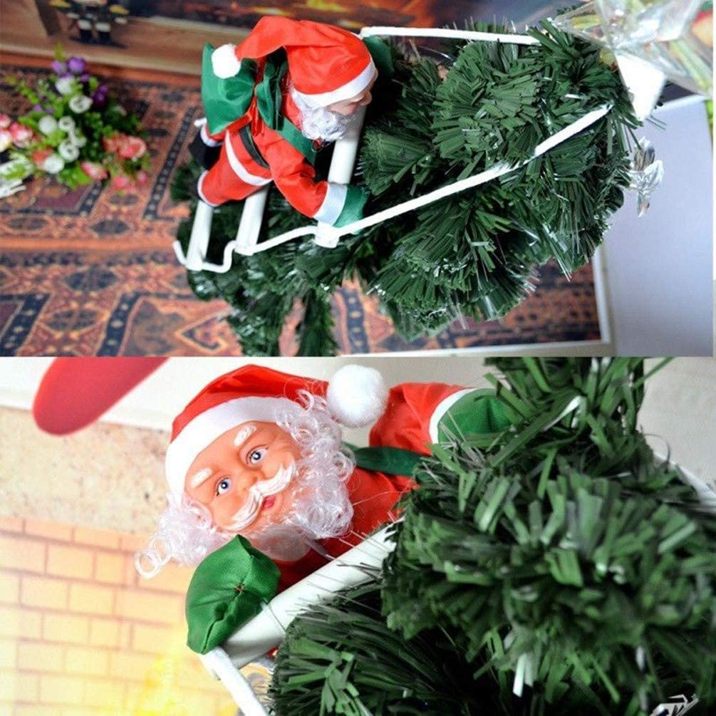 Christmas Santa Claus Climbing Ladder Decoration