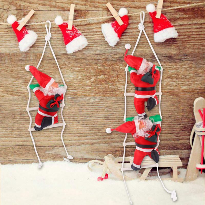 Christmas Santa Claus Climbing Ladder Decoration