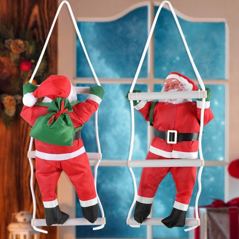 Christmas Santa Claus Climbing Ladder Decoration