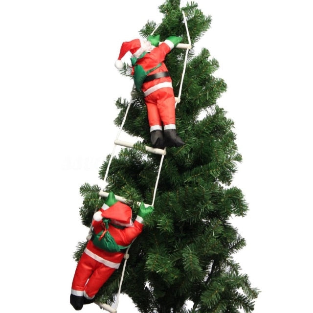 Christmas Santa Claus Climbing Ladder Decoration