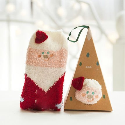 Christmas socks in gift box – plush house & cuddle socks – universal size