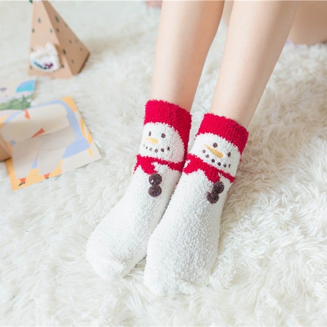 Christmas socks in gift box – plush house & cuddle socks – universal size