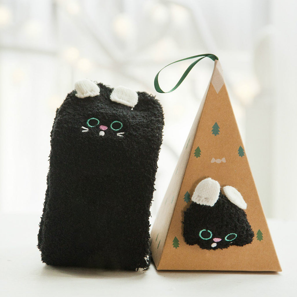 Christmas socks in gift box – plush house & cuddle socks – universal size