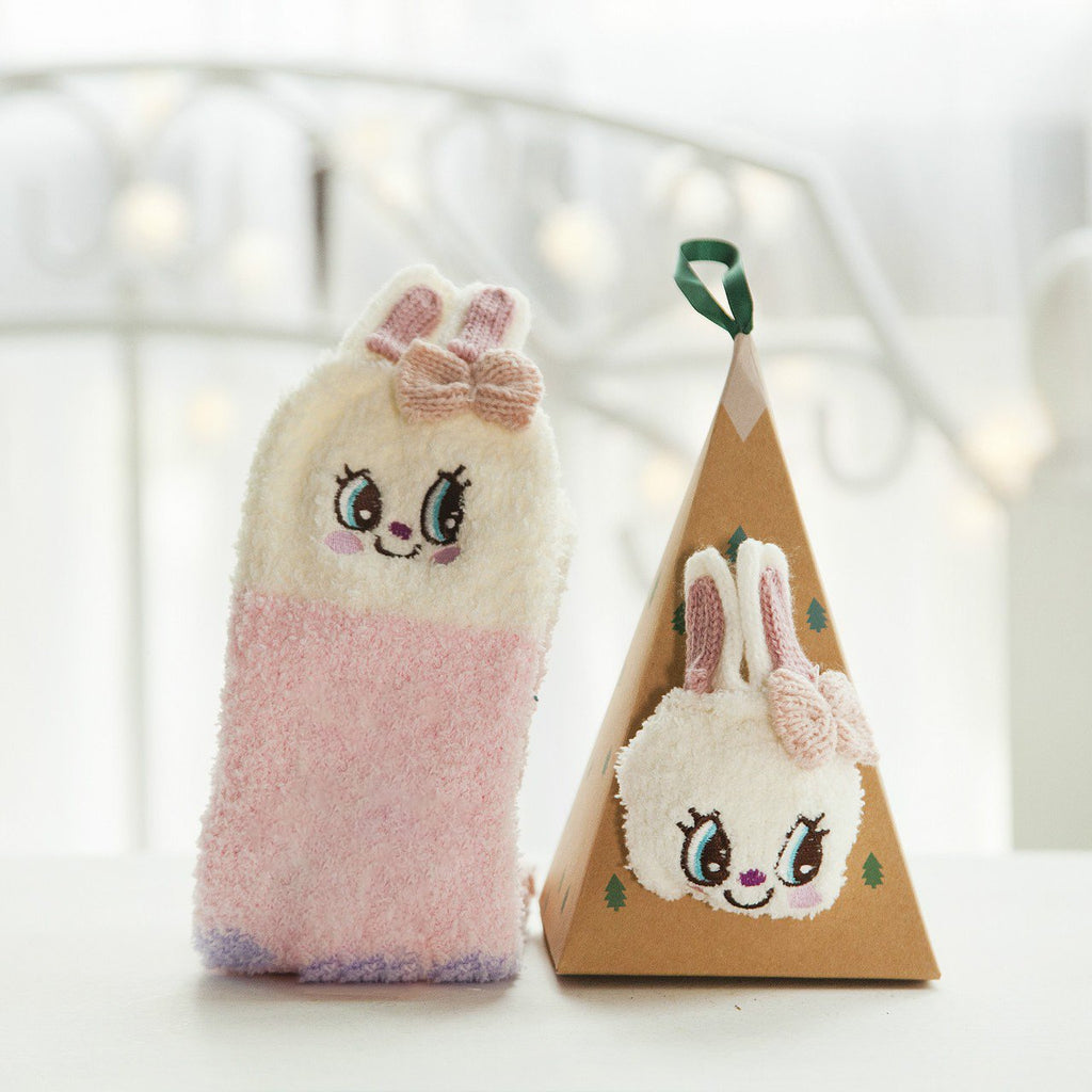 Christmas socks in gift box – plush house & cuddle socks – universal size
