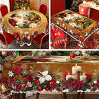 Christmas Table Runner with Reindeer and Snowmen – Durable Polyester