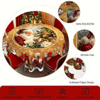 Christmas Table Runner with Reindeer and Snowmen – Durable Polyester