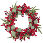 Christmas Wreath with Red Berries and Green Cypress Leaves – Perfect Seasonal Decoration
