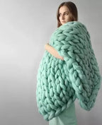 Boneroshop | Chunky Knit Blanket – Cosy Wool Blanket for Every Room – Soft & Warm – Perfect for Sofa and Bed
