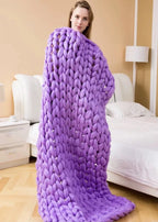 Boneroshop | Chunky Knit Blanket – Cosy Wool Blanket for Every Room – Soft & Warm – Perfect for Sofa and Bed