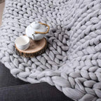 Boneroshop | Chunky Knit Blanket – Cosy Wool Blanket for Every Room – Soft & Warm – Perfect for Sofa and Bed
