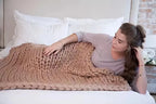 Boneroshop | Chunky Knit Blanket – Cosy Wool Blanket for Every Room – Soft & Warm – Perfect for Sofa and Bed