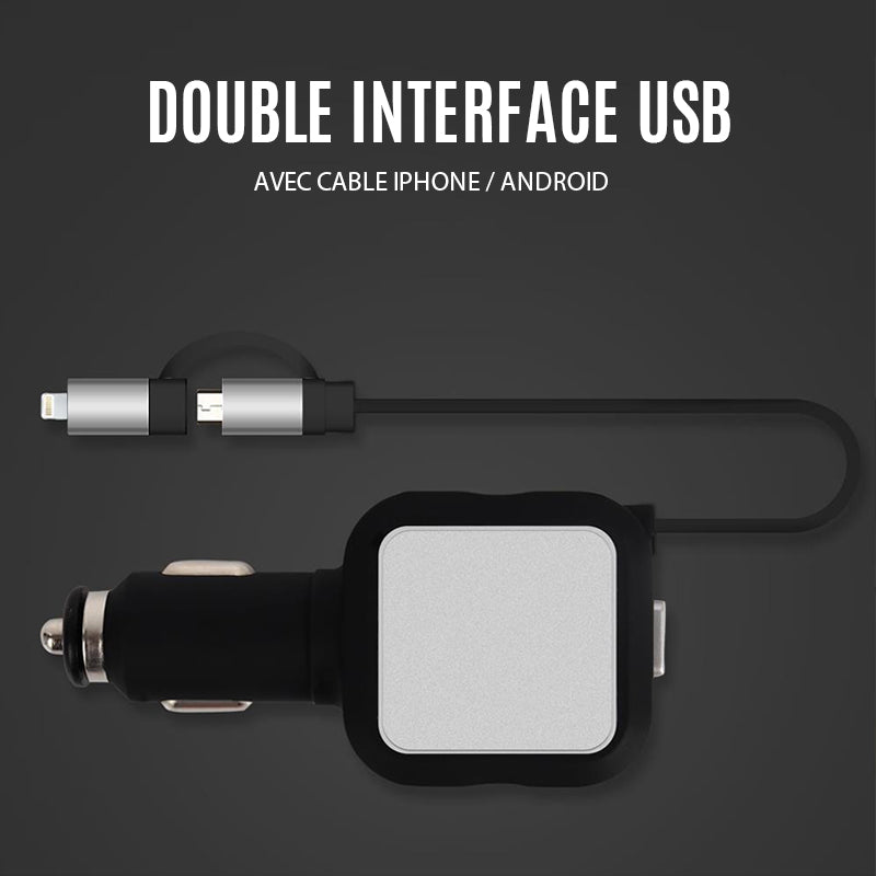 Ciaovie Multi Car Charger with Retractable Charging Cable