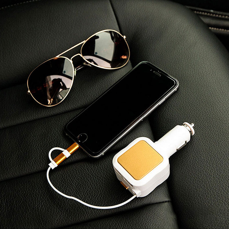 Ciaovie Multi Car Charger with Retractable Charging Cable