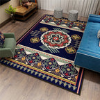 Classic Persian Carpet Multicoloured Flower Rug – Machine Washable, Stain Resistant, Non-Slip Living Room Rug