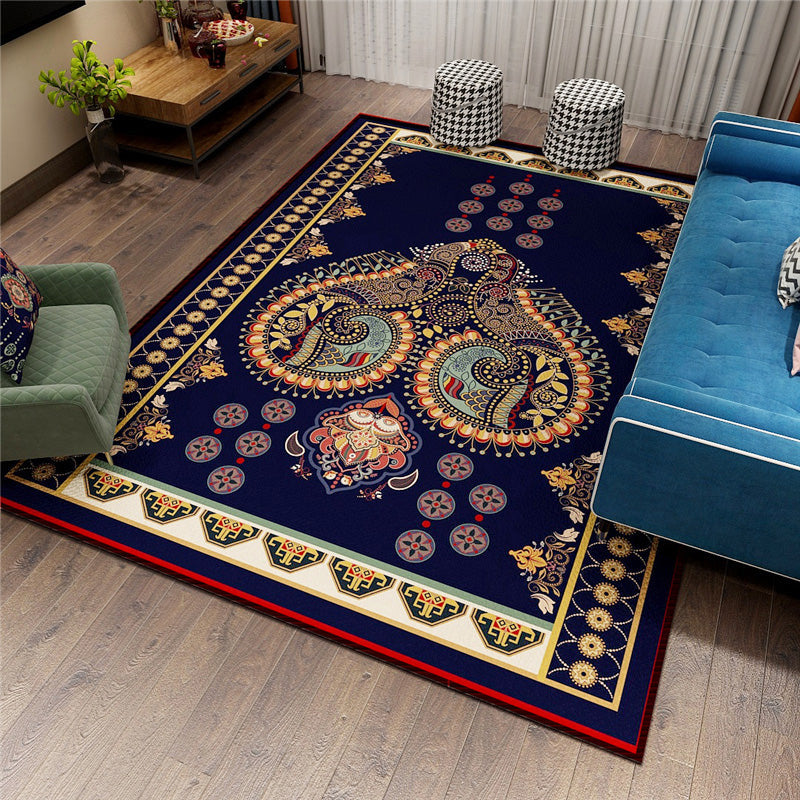 Classic Persian Carpet Multicoloured Flower Rug – Machine Washable, Stain Resistant, Non-Slip Living Room Rug
