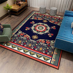 Classic Persian Carpet Multicoloured Flower Rug – Machine Washable, Stain Resistant, Non-Slip Living Room Rug