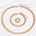 Classy Fishbone Necklace, Bracelet and Ring Set