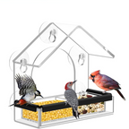 Clear Acrylic Window Bird Feeder with Suction Mount