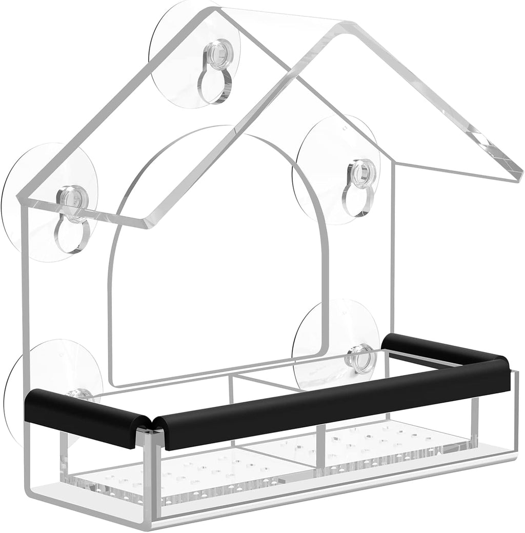Clear Acrylic Window Bird Feeder with Suction Mount