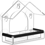 Clear Acrylic Window Bird Feeder with Suction Mount