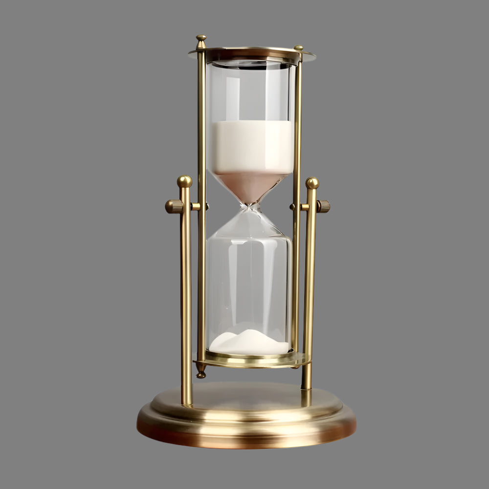 Clear hourglass timer with elegant flow for productive and stylish workspace design