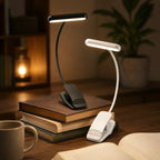 Clip-On Reading Light | USB-Rechargeable & Flexible Gooseneck