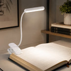 Clip-On Reading Light | USB-Rechargeable & Flexible Gooseneck