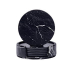Coastline Vegan Leather Coaster Set – Marble Look – Stylish Surface Protection