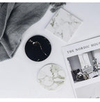 Coastline Vegan Leather Coaster Set – Marble Look – Stylish Surface Protection