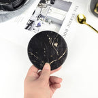 Coastline Vegan Leather Coaster Set – Marble Look – Stylish Surface Protection