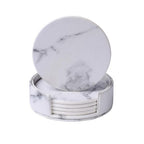 Coastline Vegan Leather Coaster Set – Marble Look – Stylish Surface Protection