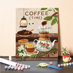 Coffee-Themed Paint by Numbers Canvas Art Kit