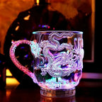 Colour-changing LED dragon mug – water-activated light-up cup